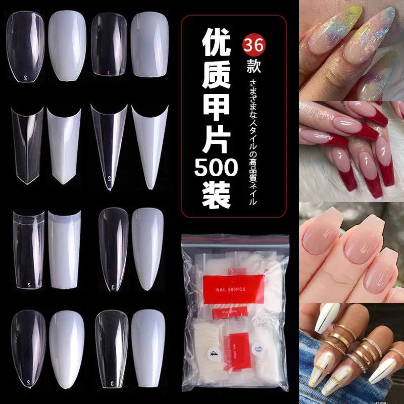 33 styles thin c curve half well natural tips half cover Nail art tips,false nail for finger toe