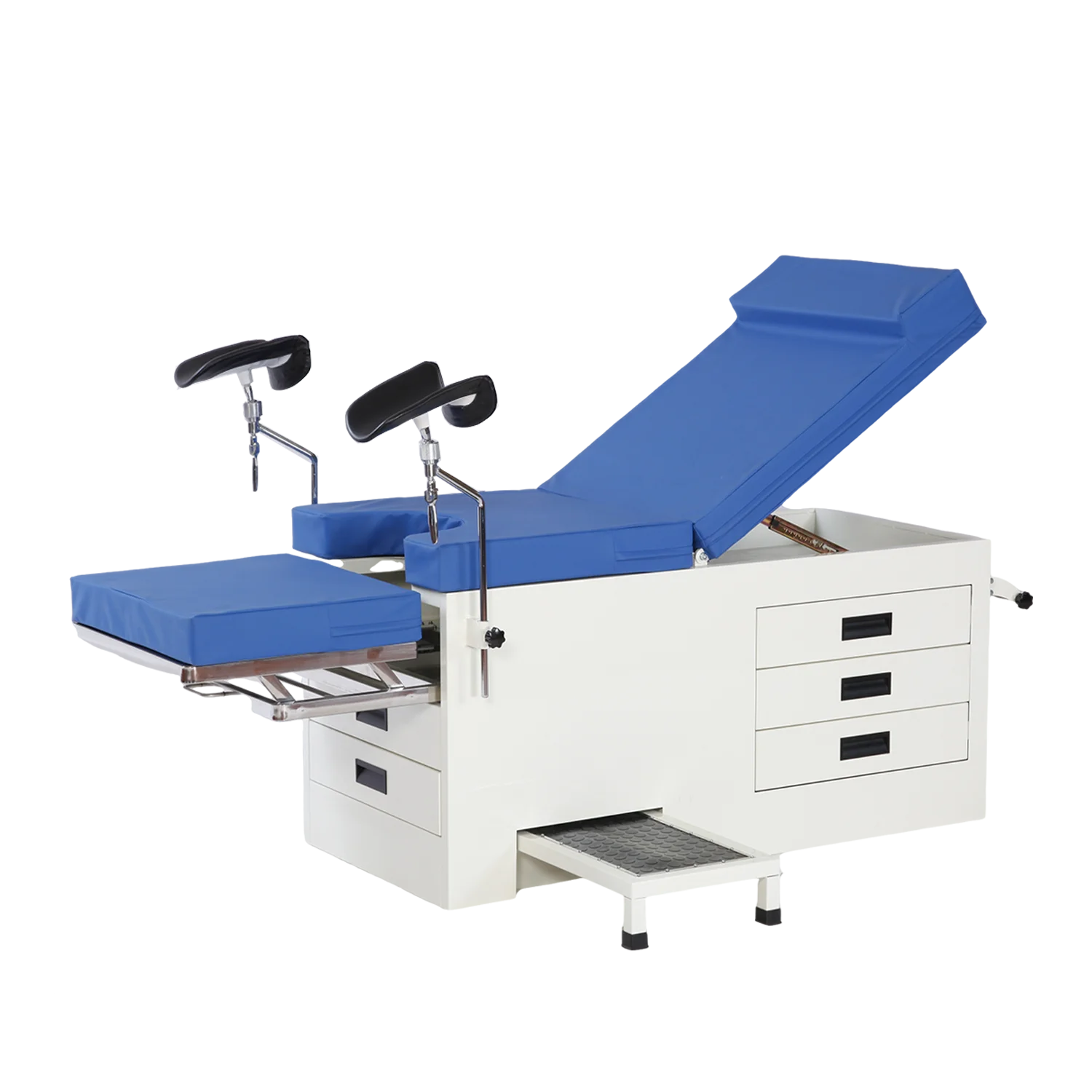 luxury obstetric bed with drawers and battery and plug hospital delivery bed