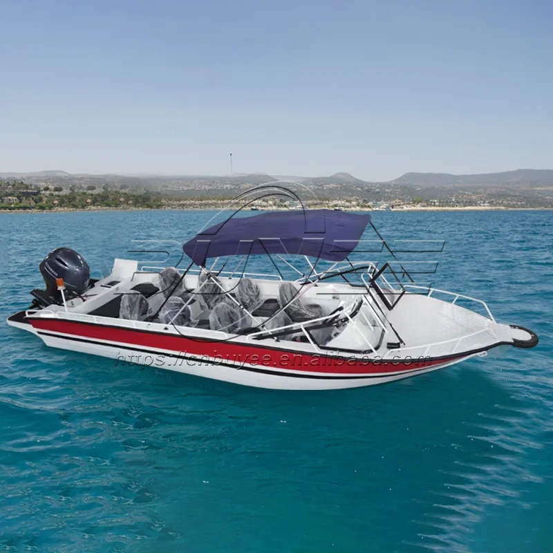 23ft/7m Fast speed boat with aluminium hull 12 passengers water working fishing and loading speedboat for sale