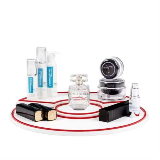 Fashion Customized Makeup Stand Display Rack Counter Acrylic Cosmetics Display Rack centerpiece acrylic display