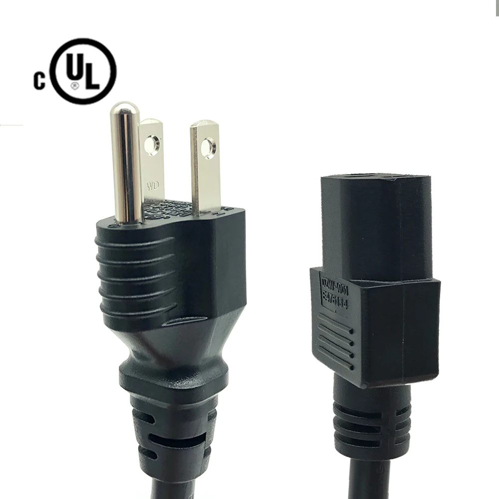 Американский UL SJTW/14 16/18 AWG черный 125V 10A 3 контактный разъем контакт электрической плиты AC компьютерный шнур