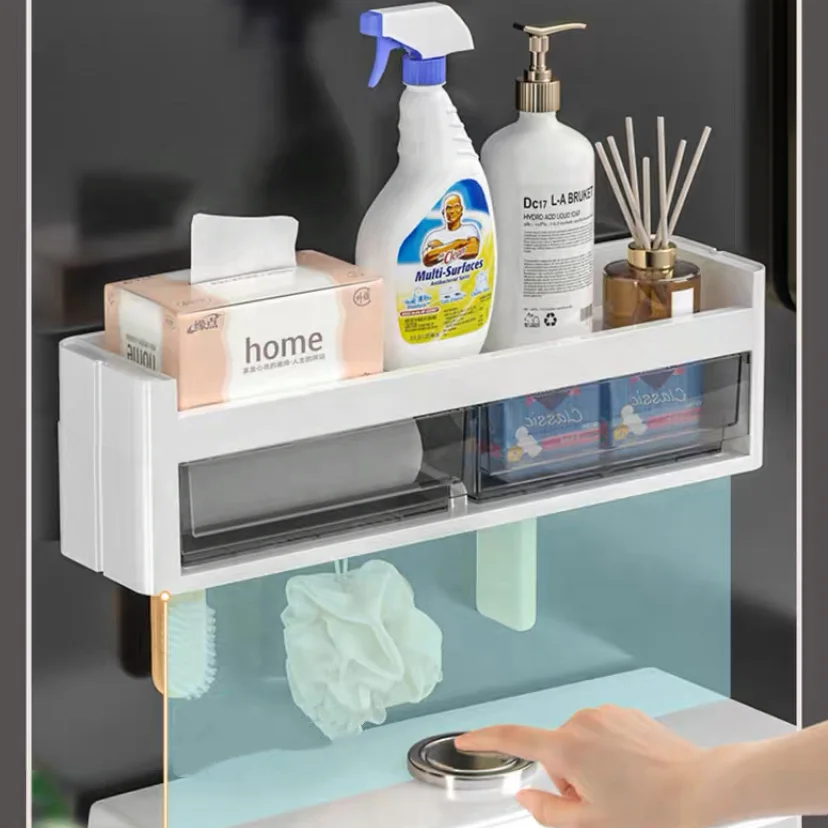 Home Collection Shelf Bathroom Storage Rack Drawer Organizer Rack for Liquid Soap Skincare Shampoo Bathroom shelf Towel rack