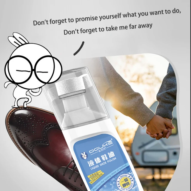 Duyouke Liquid Shoe Polish Black Brown Colorless Shoe Polish Sponge Head Polish Dermal Nourishing oil 75ml