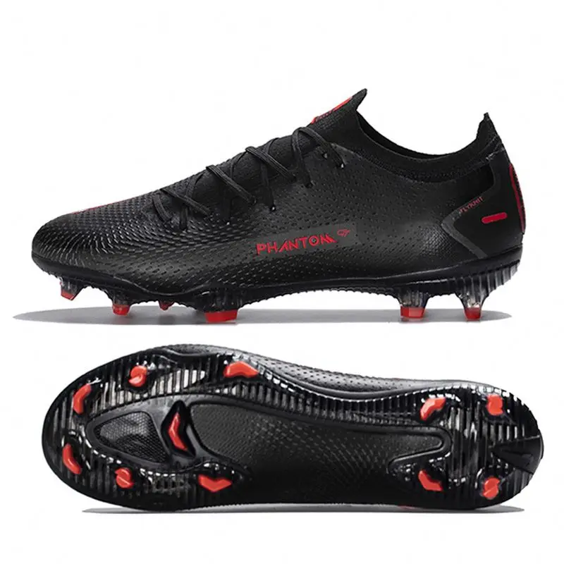 Wholesale athletic soccer shoes football trainer shoes high quality turf football boots drop shipping FG spikes low ankle cleats