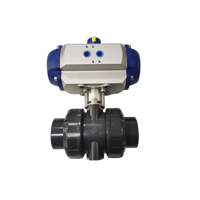 OGV 2Way Pneumatic Actuator Pvc Ball Valve Double Union Air Control Ball Valve