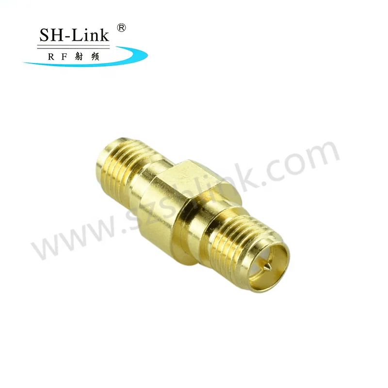 Gold plated  high performance RF coaxial adapter RP-SMA female to RP-SMA female
