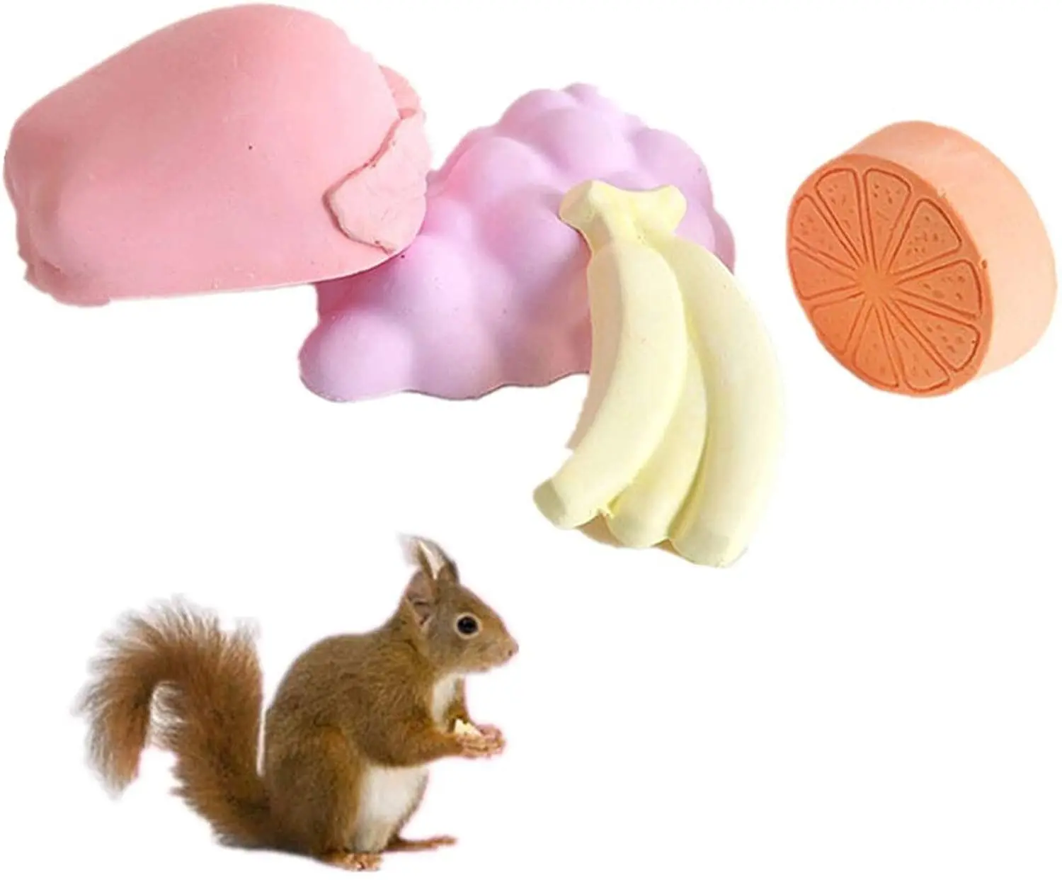 4 Packs Small Pet Grinding Lava Block Calcium Stone Squirrels Chew Toys For Chinchilla Rabbits Rats Mouse