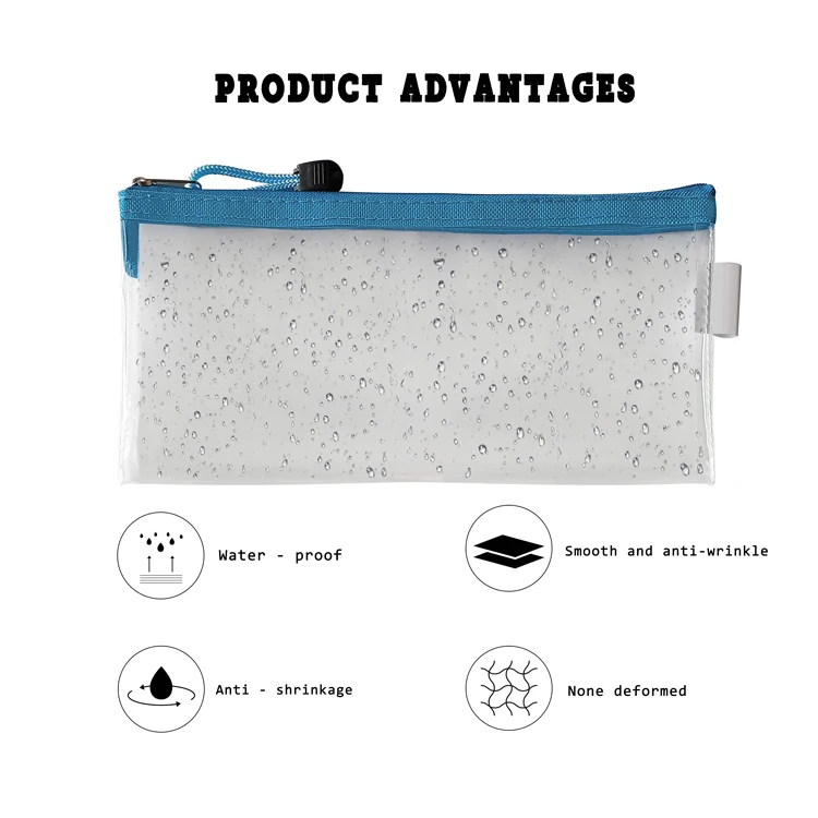 Factory low price pvc plastic stationary products personalized transparent pencil bag custom pencil case