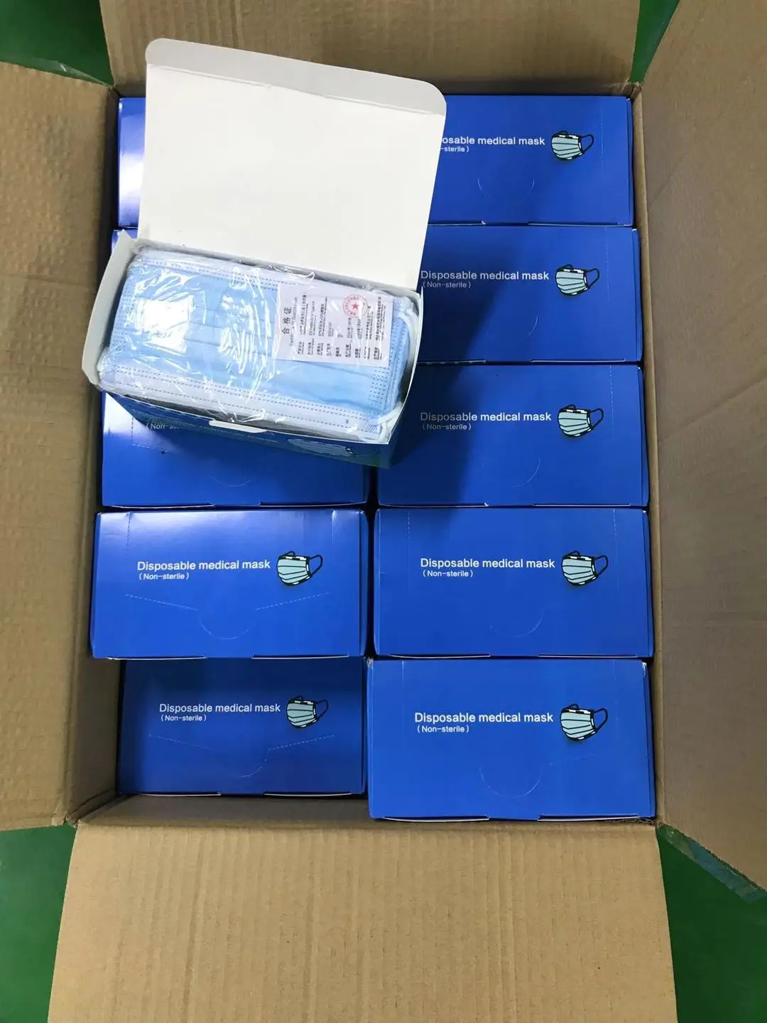 Facemask Surgical Cubrebocas Medical Disposable Mask in Stock Non-woven Earloop 3 Ply Customized Hubei Ultrasonic SGS 3 Years