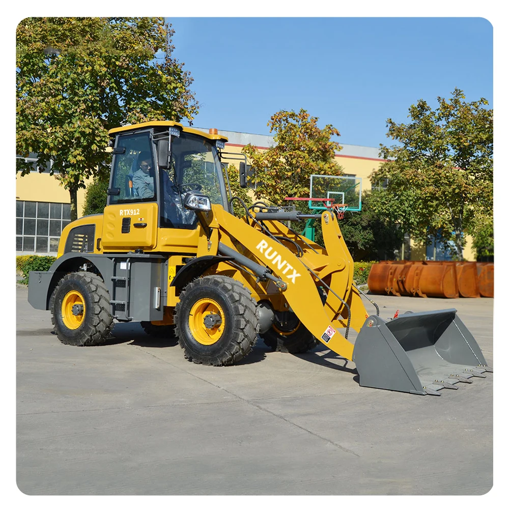 RUNTX Multi function farm 1.5 ton small scale compact telescopic front end wheel loader with attachments