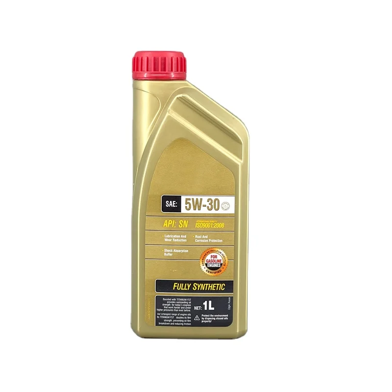 Wholesale Custom Logo Engine Oil Bottle Golden Empty HDPE 1L Gasoline Motor Oil Bottle