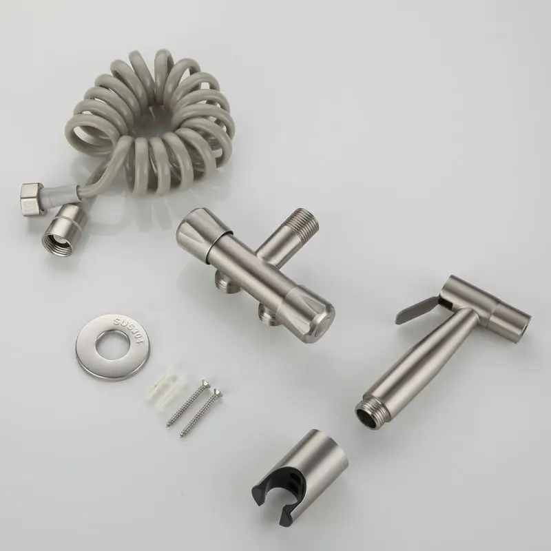 High Quality woman washer nozzle into two out of the toilet partner Bidet Sprayer Faucet Brass Brushed Gold