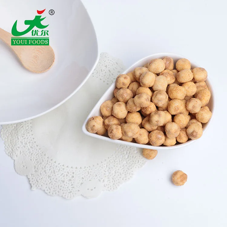 Острые жареные нута со вкусом барбекю, здоровые закуски от поставщика фасоли и нута
