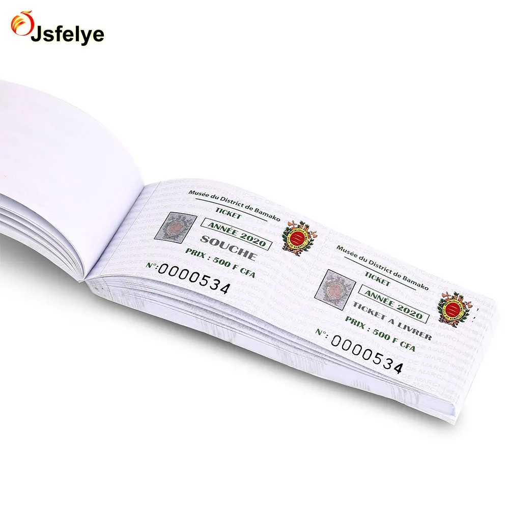 Booklet Perforated line Thermal paper two sides printing coupon ticket