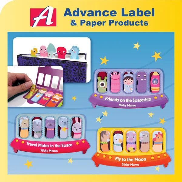 Odm New Style Different Size Paper Hot Stamping Cartoon Memo Pad Letterpress Printing