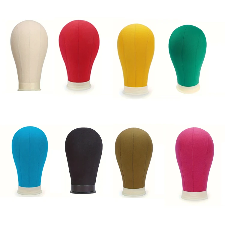good quality Canvas Block Wig Head Stand for Making Wigs Mannequin Head Display Styling Head with Mount Hole