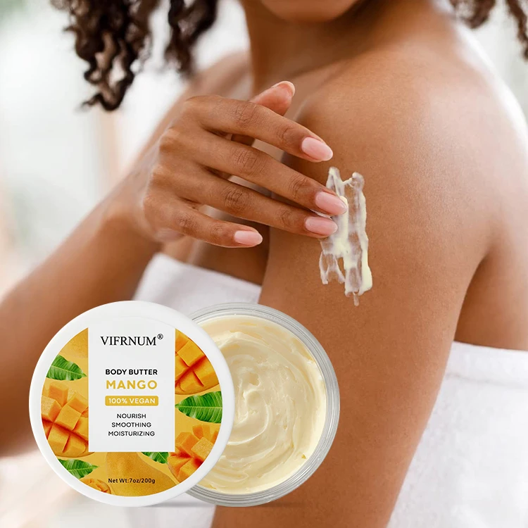 Christmas Hot Sale Organic Coconut Whipped Body Butter Mango Cocoa Shea Butter Lotion Shave Cbd Body Cream Butter Raw Bulk Wholesale Private Label
