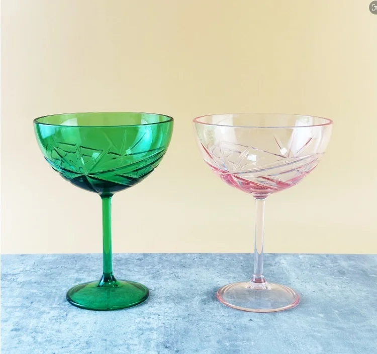 Hot sales 400ml Transparent Acrylic Light Luxury Plastic Cup for Milk Coffee Tea  Crystal Cup for Whisky