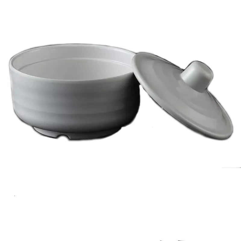 
Japanese Style Custom White Color with Lid Soup Bowl for Miso Soup Rice Poke Donburi Noodle Pasta Cereal Salad Bowl Set 