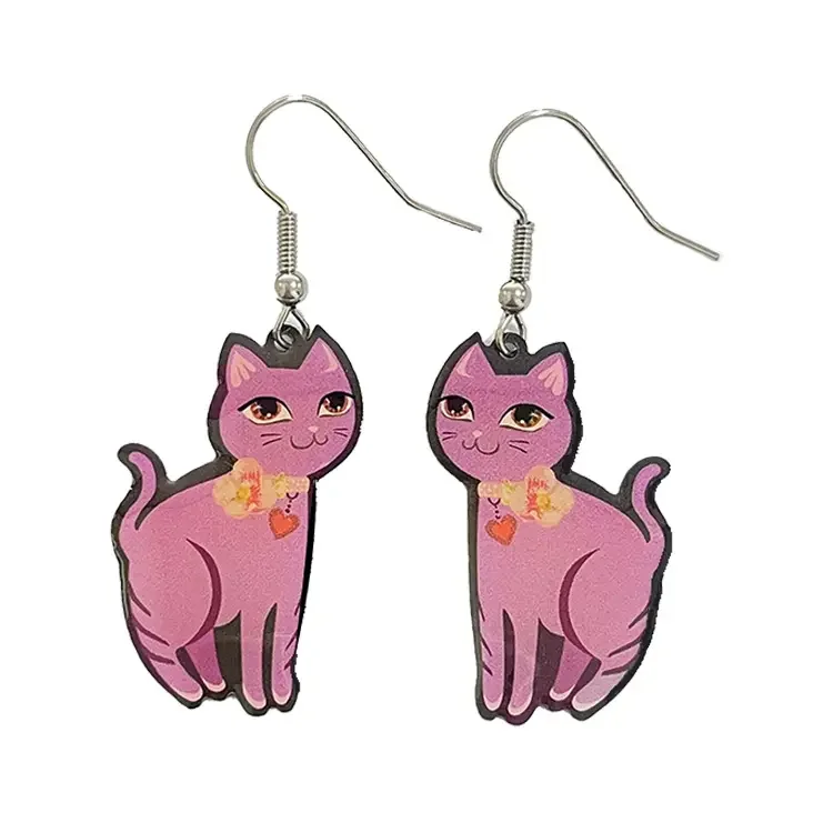 High Quality Custom Pendant Metal Enamel Charms Ornament Earrings For Girl