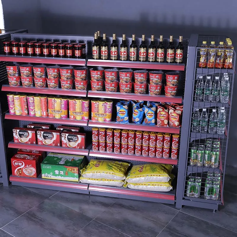 Сверхпрочная металлическая стойка для продуктовых магазинов и стеллажи гондолы полки супермаркетов