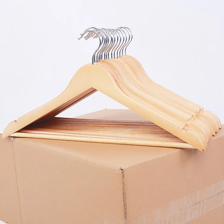 Hot Natural color  Wood Clothes Hangers wood hangers for wood  clothes hanger