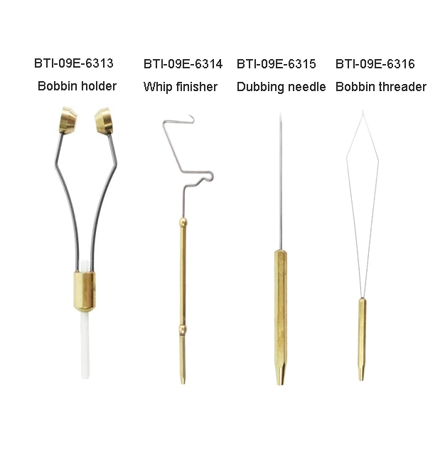 Fly Tying Tools, Fly Tying Kit with Standard Ceramic Bobbin Holder, Threader, Whip Finisher, Hackle Plier, Bodkin B06