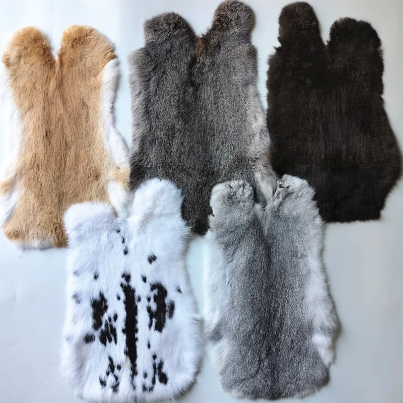 Natural Chinchilla Color Rabbit Skins Pelts for Rex Rabbit Coats