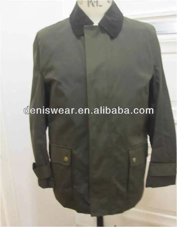 Mens Waxed Classic Jacket Oilskin Waterproof Winter Jacket Canvas Fabric Stand Casual Spring Jacket Printed Coated OEM Brand