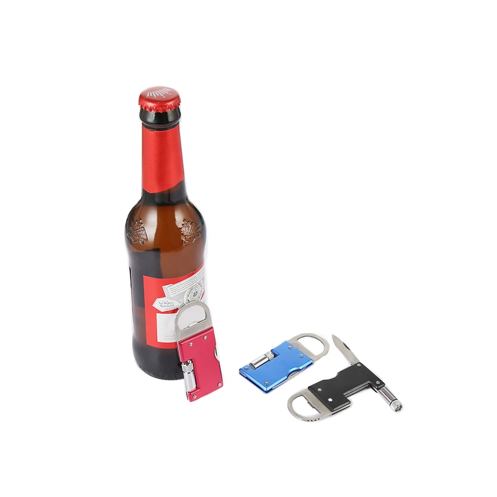 Promotional Gifts Multi Functional Beer Bottle Opener Manual Beer Opener with Led Light and Folding Knife