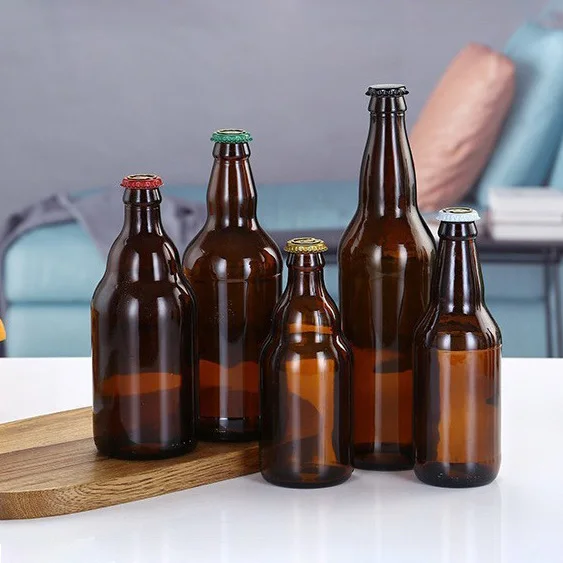 250ml 275ml 330ml 1 Liter Beer Bottles empty glass wine bottle amber blue transparency Beer Bottles 330ml Green Amber Glass