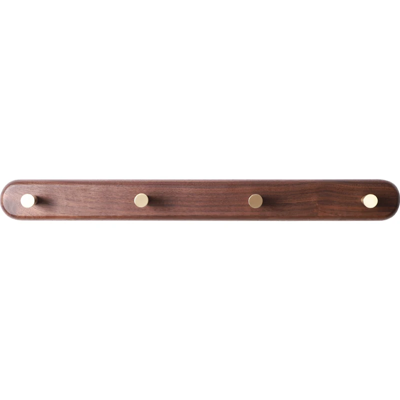 Solid wood brass porch coat hook Black walnut Free of punch Coat line hook
