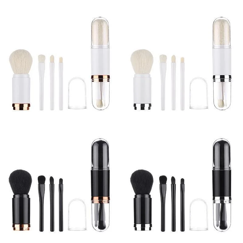 4-in-1 Mini Portable Travel Retractable brush Face makeup brush set