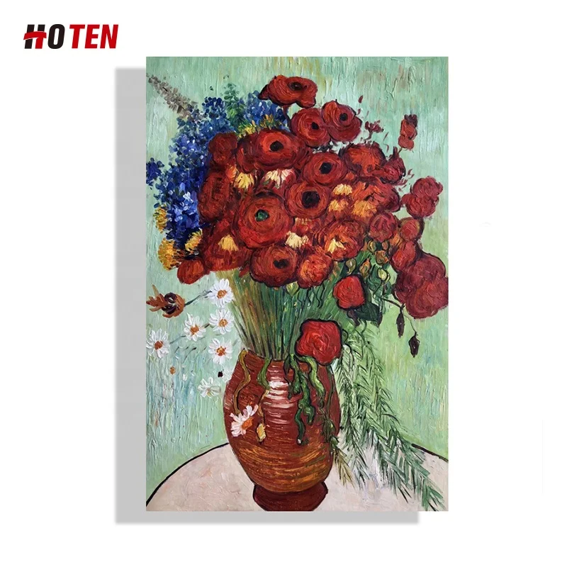 Hand painted Van Gogh Impression chrysanthemum Famous oil Painting Reproduction for room decoration