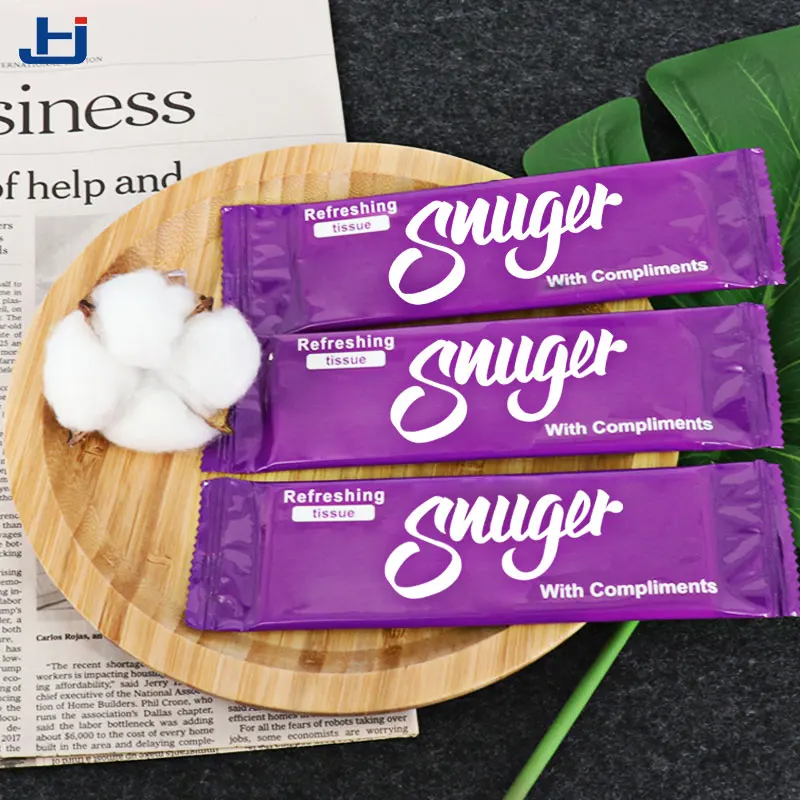 Multipurpose cleaning eco non-woven fabric single pack airline wet tissues refreshing towels wipes