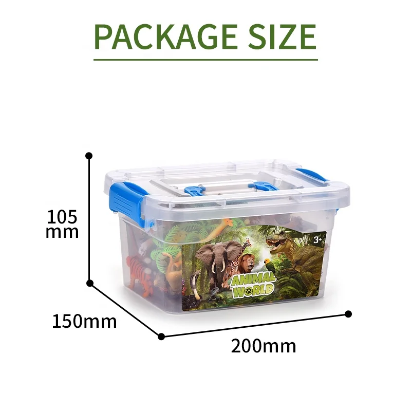 20-Piece Plastic Animal Toy Set Inculding Eight Big Aniamls 24 Small Animal Toys And Four Trees