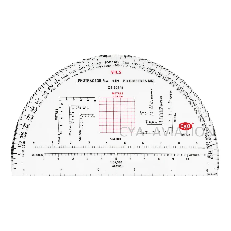 CYA 9 inch RA half circle design Semi Circle Military Protractor MP-3