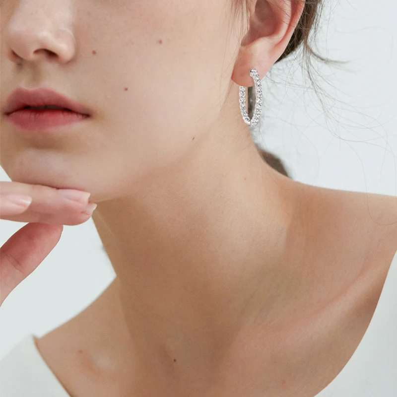 14k 18k Gold Lab Diamond Stud Earrings Custom Full Hoop Diamond Stud Jewelry Womens Earrings