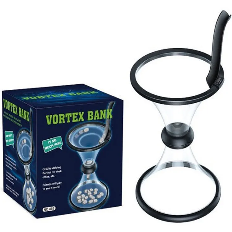 Wholesale Cheap Unique Gift Kids Money Saving Box Transparent Coin Vortex hourglass Piggy Bank