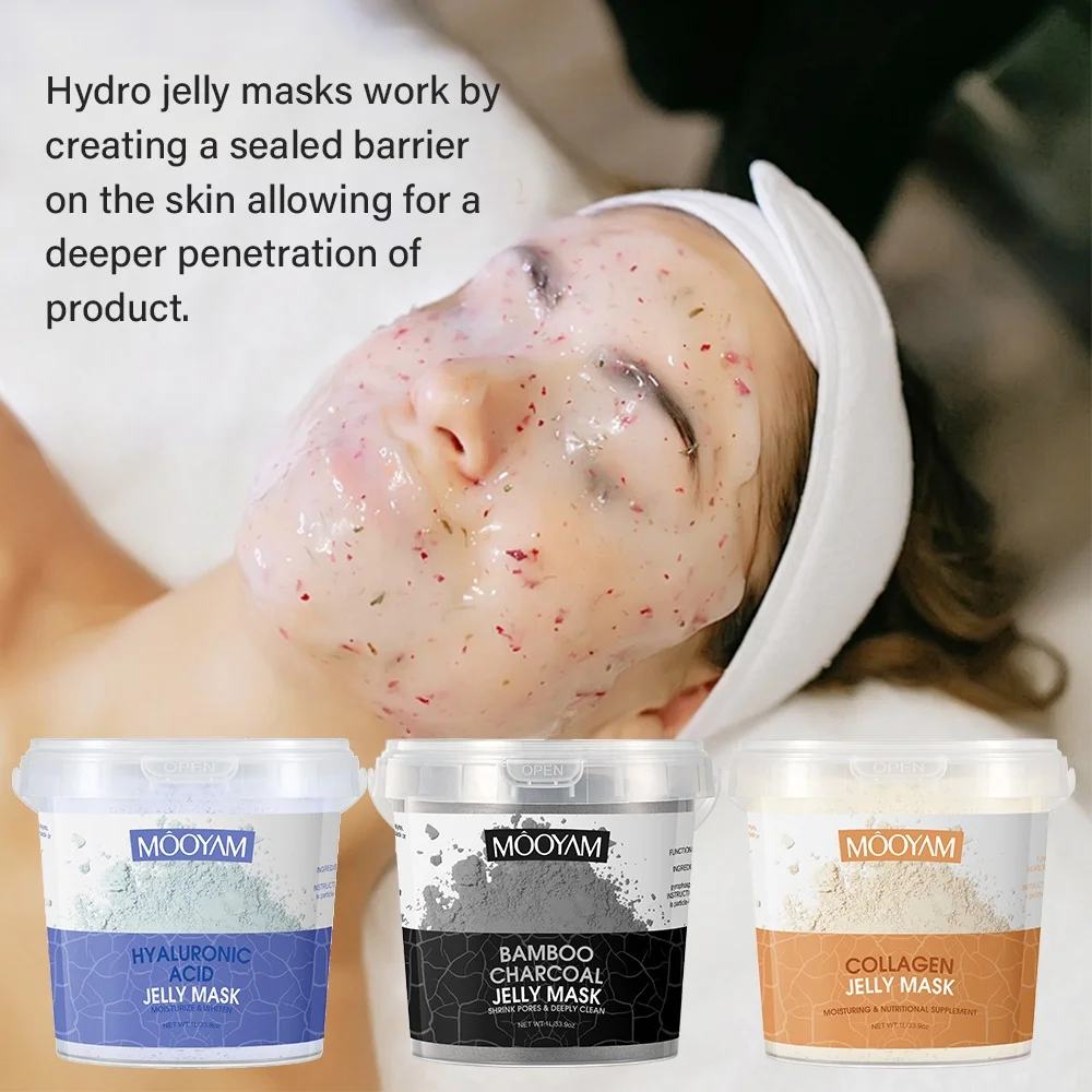 1L Spa Rubber Rose Lightening Mask Hyaluronic Acid Vitami C Hydro Collagen Crystal Face Masking Jelly Mask Powder