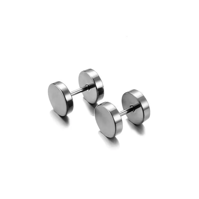SC Hot Hip Hop Colorful  Stainless Steel Stud Earrings INS Sports Dumbbell Stud Earrings for Men Women