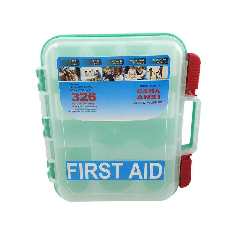 high quality Plastic first aid medical box with handle and compartment