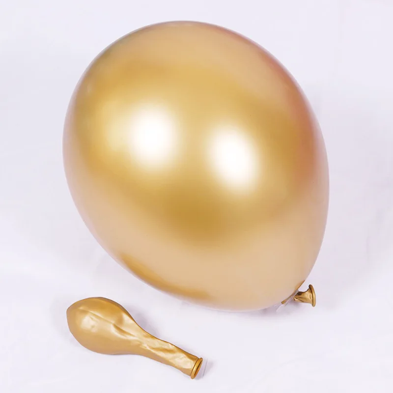 10 inch Round Chrome Metallic Latex Balloons For New Year Christmas Birthday Wedding Party Decorations