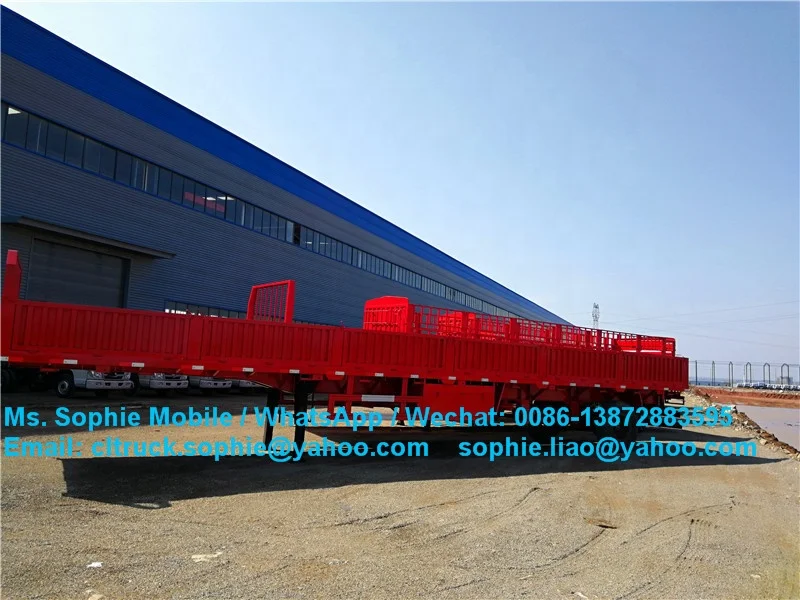China 3 Axle 4 60 80 Tons Lowbed Lowboy Low Boy Loader Used Hydraulic Bed Trailers for Sale