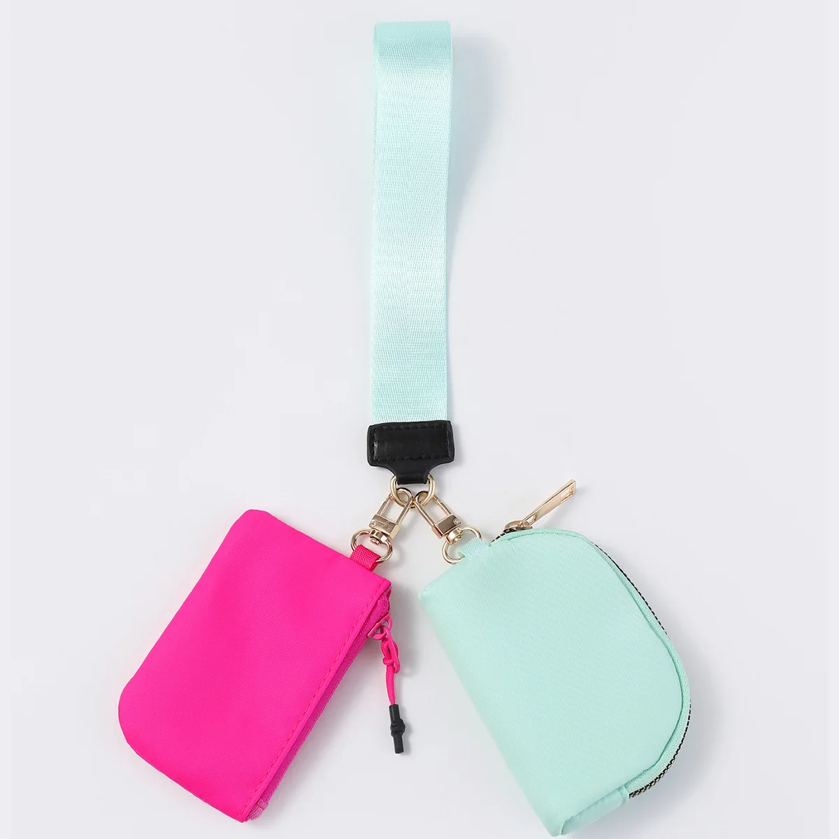New Arrival Sports Yoga Double Wrist Wallet Coin Bag Mini Pouch Wristlet Bag Key Chain Card Holder Woman