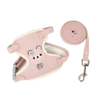 Wholesale high-quality adjustable comfortable breathable fabric material small animal cat rabbit chest back traction belt