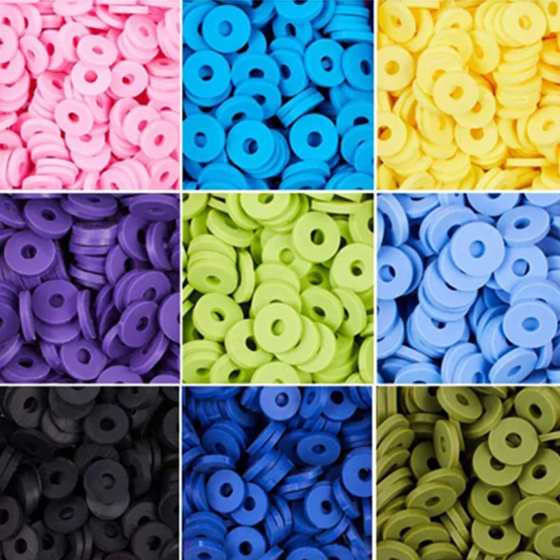 16 Colors Flat Round Polymer Clay Spacer Beads Clay Beads Kits for DIY Jewelry Making Bracelets Necklace Earring Accessories