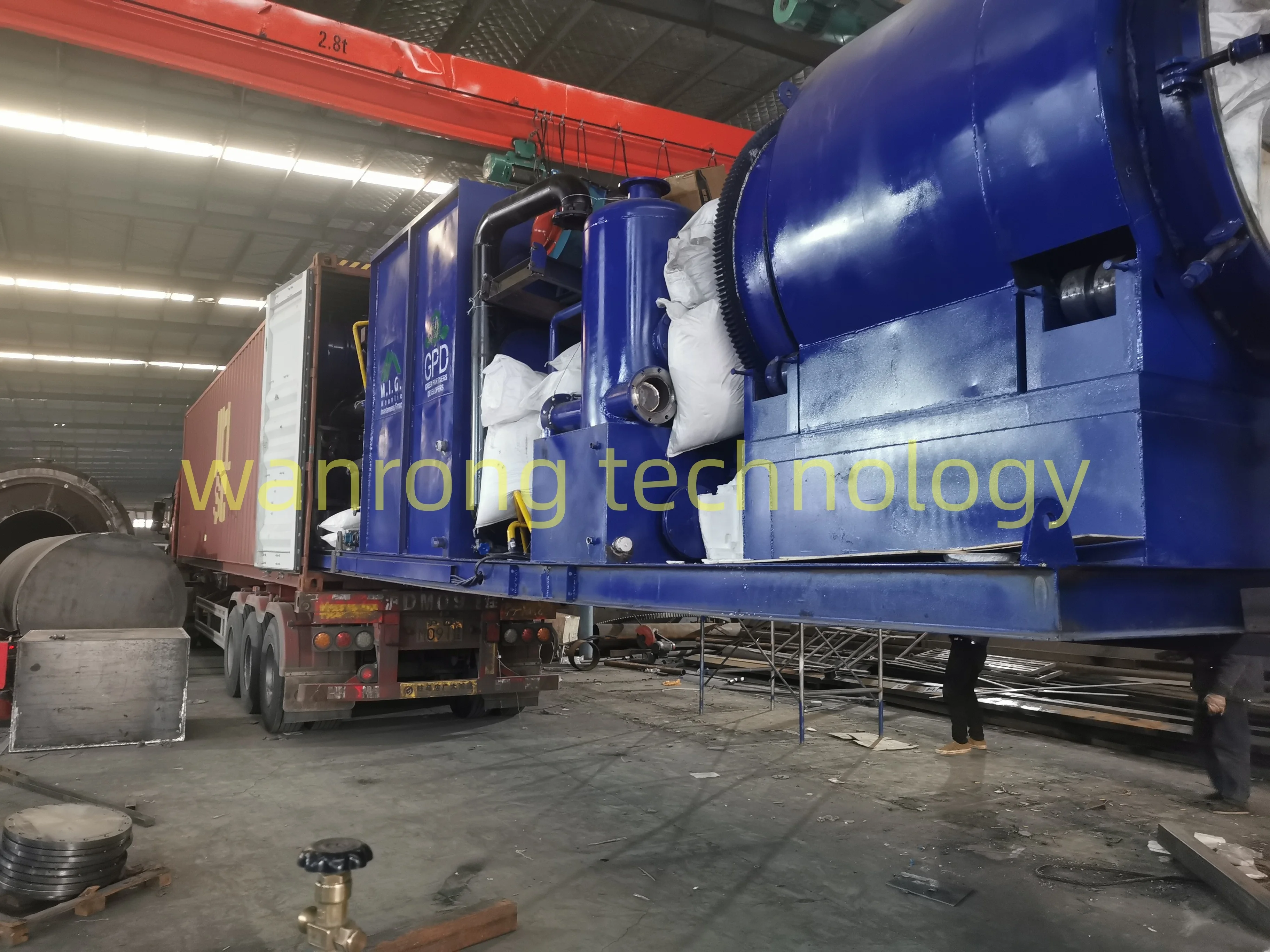 small scale portable skid mounted turnkey project plant 1-5 TPD waste oil refinery distillation diesel base oil machine