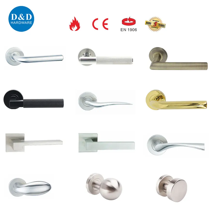 EN1906 Round Rose Lever Handle Modern Indoor Passage Entry Mortise Lock Door Handle Set