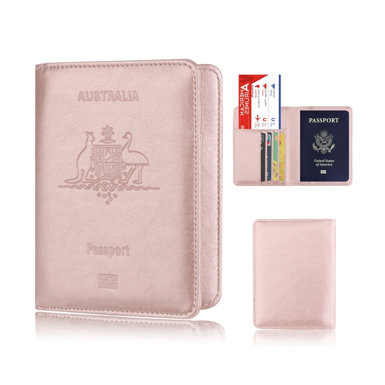 Wholesale Colourful Custom Logo Family Travel Credit Card Passport Cover Rfid Blocking Pu Leather Australia Passport Holder